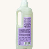 The back of the A 1L bottle of Bio-D lavender non bio laundry liquid available at Babipur, showing the ingredients list