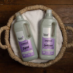 with purple lavender next to the products