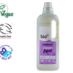 Bio D eco-friendly vegan lavender laundry liquid 1L bottle on a white background