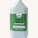 A 5L bottle of the Bio-D handwash in rosemary & thyme fragrance.