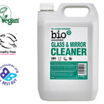 Bio D vegan friendly natural glass and mirror cleaning fluid bottle on a white background