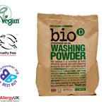 Bio-D eco-friendly washing powder bag on a white background