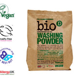 Bio-D eco-friendly washing powder bag on a white background
