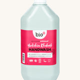 A 5L bottle of the Bio-D handwash in Yorkshire rhubarb fragrance.