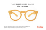 Bird childrens birdies blue light glasses on a white background under some black text