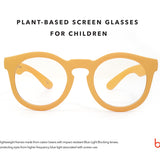 Bird childrens birdies blue light glasses on a white background under some black text