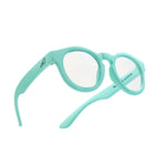 Bird eyewear childrens plant-based blue light screen glasses in the sky blue colour on a white background