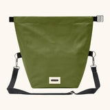 Black+Blum 10 litres insulated roll top lunch bag in moss green empty and laid flat