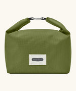 Black+Blum 7 litres insulated and water repellent roll top lunch bag in mos green with a hook buckle fastener