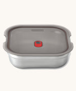 Black + Blum square stainless steel leakproof microwave safe lunchbox available at Babipur. 