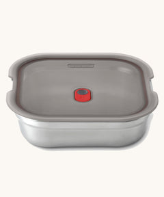 Black + Blum square stainless steel leakproof microwave safe lunchbox available at Babipur. 