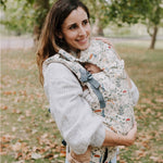 boba x carrier with a flowery design