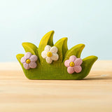 Bumbu handcrafted wooden blossom bush with 3 flowers