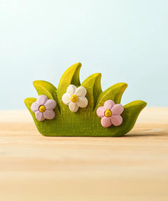 Bumbu handcrafted wooden blossom bush with 3 flowers