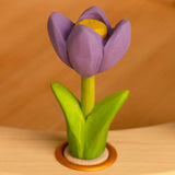 Bumbu wooden purple crocus decorative figure standing in a celebration ring