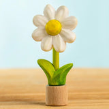 Bumbu handcrafted wooden festive daisy figure standing on wooden base for Grimms celebration ring