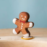 Bumbu Festive Gingerbread man Celebration decorative Figure to fit on a Grimm's celebration ring. These festive figures are perfect for your Christmas celebration ring set up. These expertly hand crafted items are part of a large range of wooden toys available here at Babipur. 