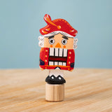 Bumbu red Festive Nutcracker Celebration decorative Figure to fit on a Grimm's celebration ring. These festive figures are perfect for your Christmas celebration ring set up. These expertly hand crafted items are part of a large range of wooden toys available here at Babipur. 