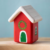 Bumbu red Festive house Celebration decorative Figure to fit on a Grimm's celebration ring. These festive figures are perfect for your Christmas celebration ring set up. These expertly hand crafted items are part of a large range of wooden toys available here at Babipur. 