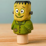 Bumbu handcrafted wooden Frankenstein halloween decorative figure with playful painted facial features