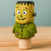 Bumbu handcrafted wooden Frankenstein halloween decorative figure with playful painted facial features
