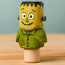 Bumbu handcrafted wooden Frankenstein halloween decorative figure with playful painted facial features