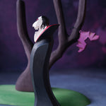 Bumbu Wooden Halloween Handmade Vampire Toy with Bumbu Japanese Maple branches and Bumbu Bats in the background