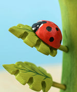 A Bumbu Wooden Ladybird on a leaf a Bumbu tree.
