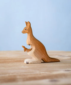 Bumbu Toys Mama Kangaroo & Joey wooden figures. 