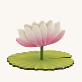  surrounded by small lotus flowers on a blue background