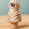 Bumbu handcrafted enchanted mummy decorative figure on a peg showing detailed bandages and painted eyes