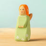 Bumbu handcrafted wooden sage fairy figure with painted ginger hair, flowers and facial features