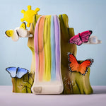 Bumbu wooden Butterflies placed on Bumbu's Rainbow Cliff.
