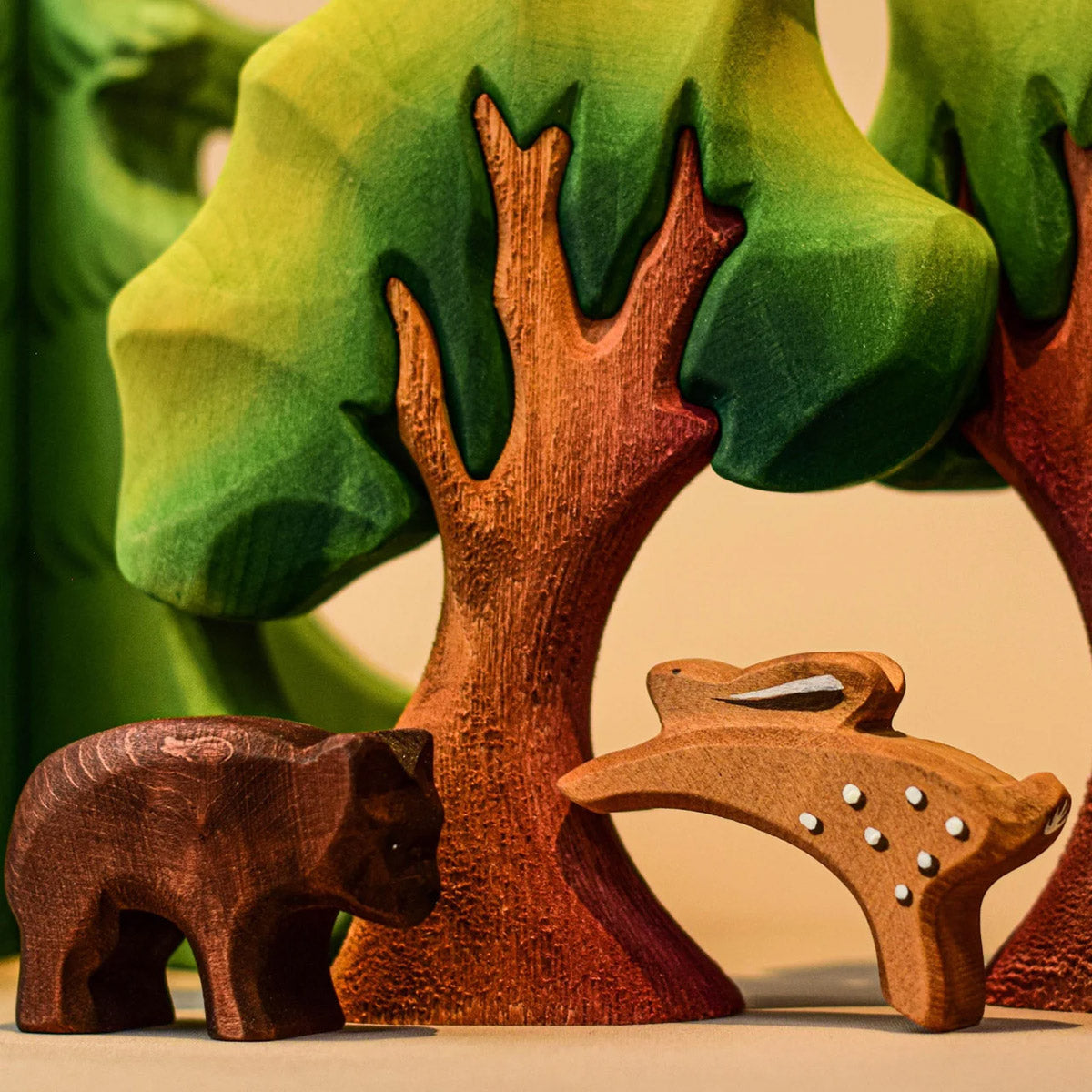 Tree Toy Figure Bumbu Small Wooden Oak Tree Toy - Green – Babipur