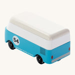 CandyLab VW T1 Campervan in blue with '54' on the side - back view.