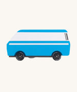 CandyLab blue VW T3 CandyVan with white stripe on the side - side view.