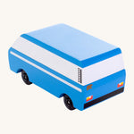 CandyLab blue VW T3 CandyVan with white stripe on the side - back detail view.