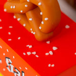 Close up of small slat grains on top of the Candylab toy pretzel van toy