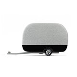 Childrens Candylab handmade wooden airstream trailer toy on a white background