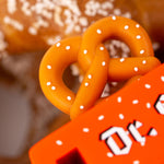 Close up of the giant toy pretzel on top of the Candylab collectable pretzel toy truck