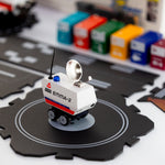 The Emma-2 vehicle on one of the road pieces from the Candylab M.A.R.G.E Rogue Echoes Set