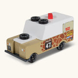 Candylab wooden diecast safari Gira drifter adventure toy truck in light brown  with decals