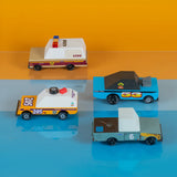 Candylab rust patrol toon cars 4 pack lined back to back on a colourful background