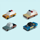 4 wooden diecast sturdy Candylab toon cars from the rust patrol set