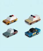 4 wooden diecast sturdy Candylab toon cars from the rust patrol set