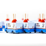 with miniature plungers on top