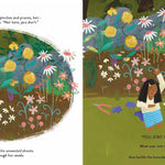 Pages of the wall and the wild kids book on open on a white background