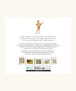 Back of Christopher's Garden by Elsa Beskow children's book showing a illustration of a person playing a lute