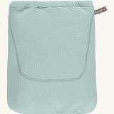 Close Caboo organic baby carrier storage bag in sage, made from matching pale blue-green fabric with Close logo tab.