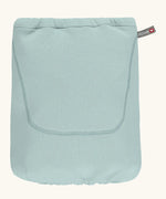 Close Caboo organic baby carrier storage bag in sage, made from matching pale blue-green fabric with Close logo tab.